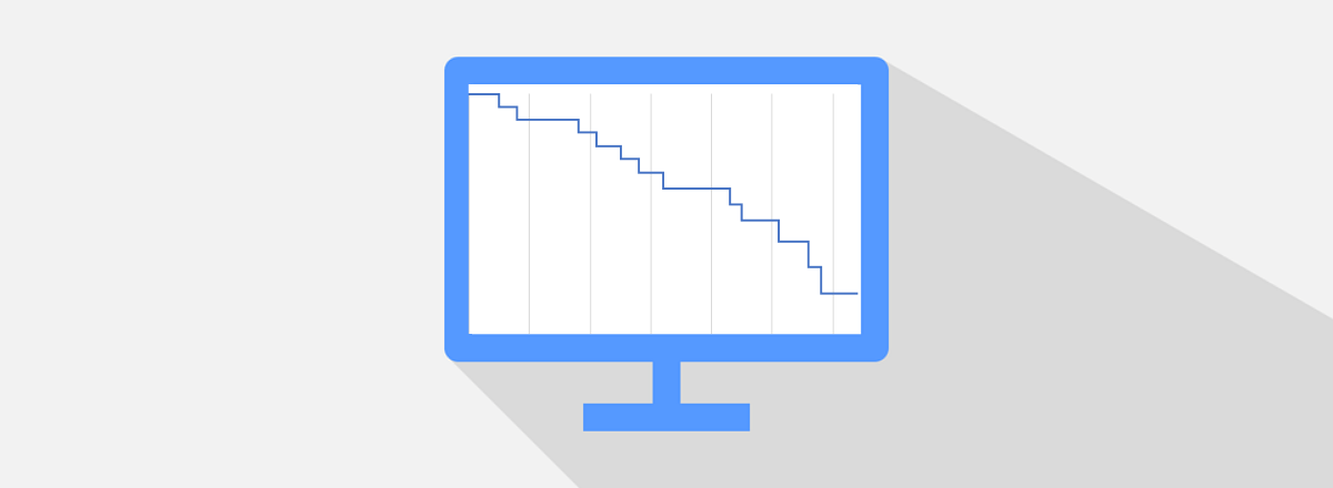 Computer con curva di Kaplan Meier