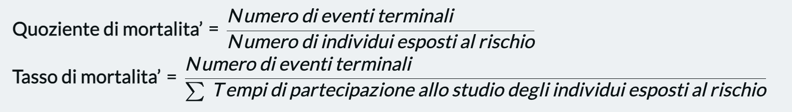 Probabilità condizionale e cumulativa di sopravvivenza